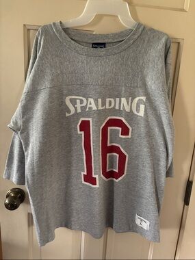 Spalding Gray numbered tee. 3/4 length sleeves. Size Large. Unisex